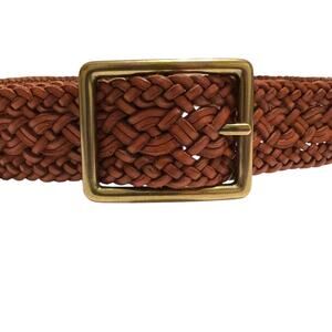 Talbots Braided Leather Belt in Brown Women's XL